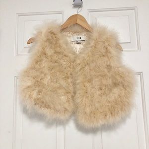 Cropped feather vest